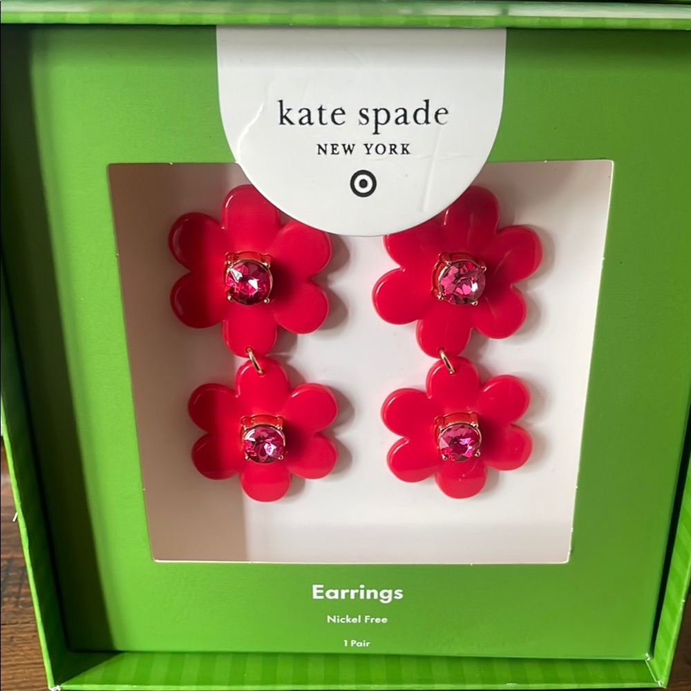 kate spade Red Flower Earrings